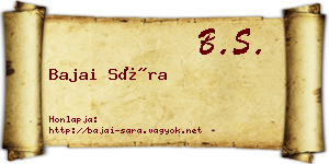 Bajai Sára névjegykártya