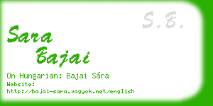sara bajai business card
