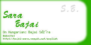 sara bajai business card